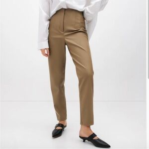 NWT Marcella Pants Remi Faux Leather Tapered in Latte Tan